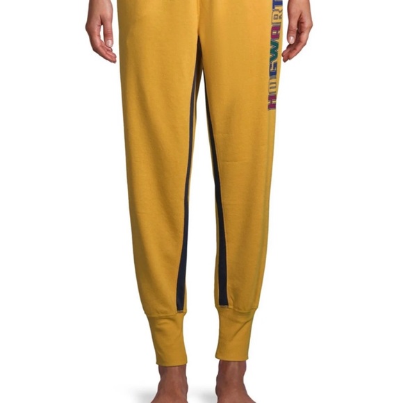 HARRY POTTER Hogwarts Yellow Joggers / Sweatpants - Picture 1 of 12
